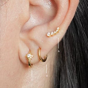 Star Earring Set - Celestial Earring - Sterling Silver Earring Set - Huggie Earring Set - Gift for Her - Best Friend - Everyday Earrings