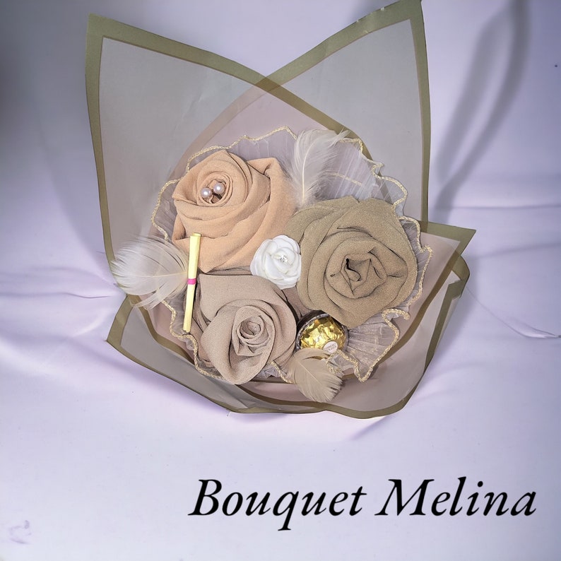 Hijab veil bouquet to personalize Mother's Day Eid wedding image 9