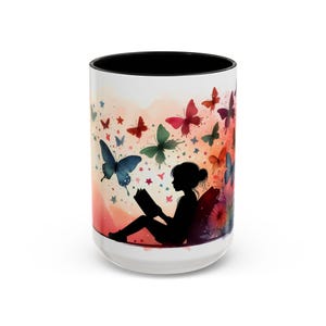 Kubek do kawy Butterfly Dreams - inspirujące naczynia dla miłośników książek, idealny prezent na urodziny, dzień matki, przytulne chwile czytania