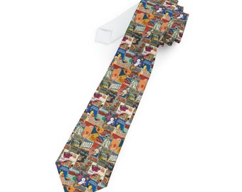 fun tie for unique boys and girls, retro, vintage, fashion, alternative, old cartoons.