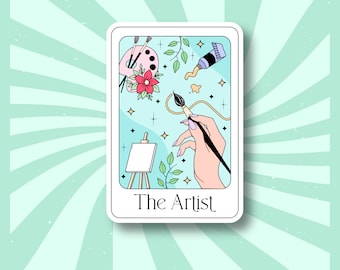 The Artist Tarot Card Sticker | Artist Sticker | Personality Trait Vinyl Decal | Holographic and Glossy | Art Studio Decor | Illustrator