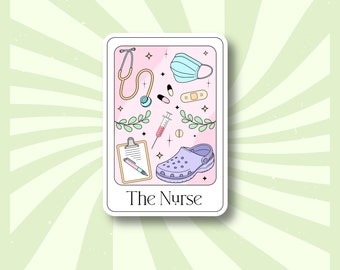 The Nurse Tarot Card Sticker | RN | Registered Nurse Decal | Licensed Practical Nurse | LPN | Medical Profession | Healthcare Appreciation |