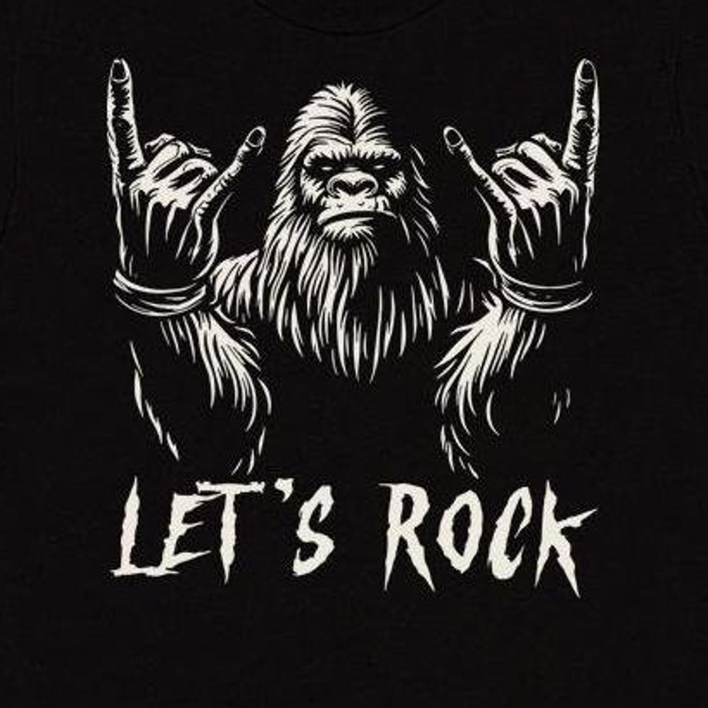 Bigfoot Let'S Rock Shirt, Bigfoot Metallica, Sasquatch Shirt, Funny Bigfoot Shirt, Concert Shirt, Yeti Shirt, Adventure Shirts, Cool Shirt