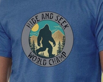 Bigfoot Hide & Seek T-Shirt, Funny Outdoor Hiking Tee