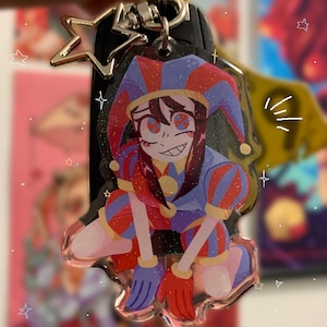 The Amazing Digital Circus | Cute Pomni Keychain | TADC Epoxy Glitter Key Chain