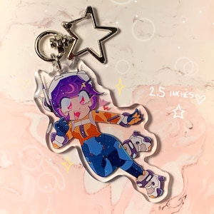 Juno Keychain Overwatch 2 | Fanmade | OW2 | 2.5" Juno Double-Sided Key Chain | Space Ranger Juno | Gifts for Gamers | Glitter Keychain