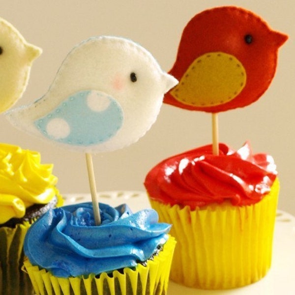 Little BIRD PARTY TOPPER - Unique Gift Favor and Cake Topper (listing is for one)