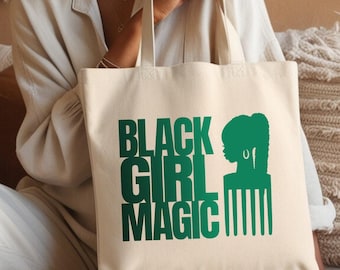Black Girl Magic Tote Bag Reusable Canvas Shopping Bag Gift For Her