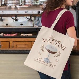 Espresso Martini Canvas Tote Bag | Reusable Bag, Cute Tote Bag, Shopping Bag, Grocery Bag, Tote Bag Aesthetic