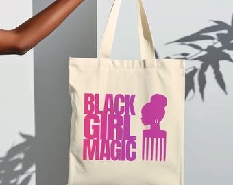 Black Girl Magic Tote Bag Reusable Canvas Shopping Bag Gift For Her