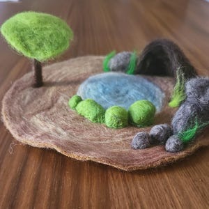 Jungle Watering Hole Wool Playmat