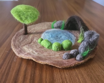Jungle Watering Hole Wool Playmat