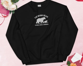 Mama Bear Mothers Day Embroidered Sweat Shirt - Sizes: S - 5X