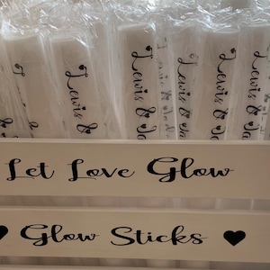 Personalised white foam glow sticks - LED flashing lights - ideal for parties, weddings and events - light up the dance floor
