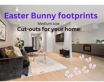 Printable Easter Bunny Footprints Cut-Outs Medium Size