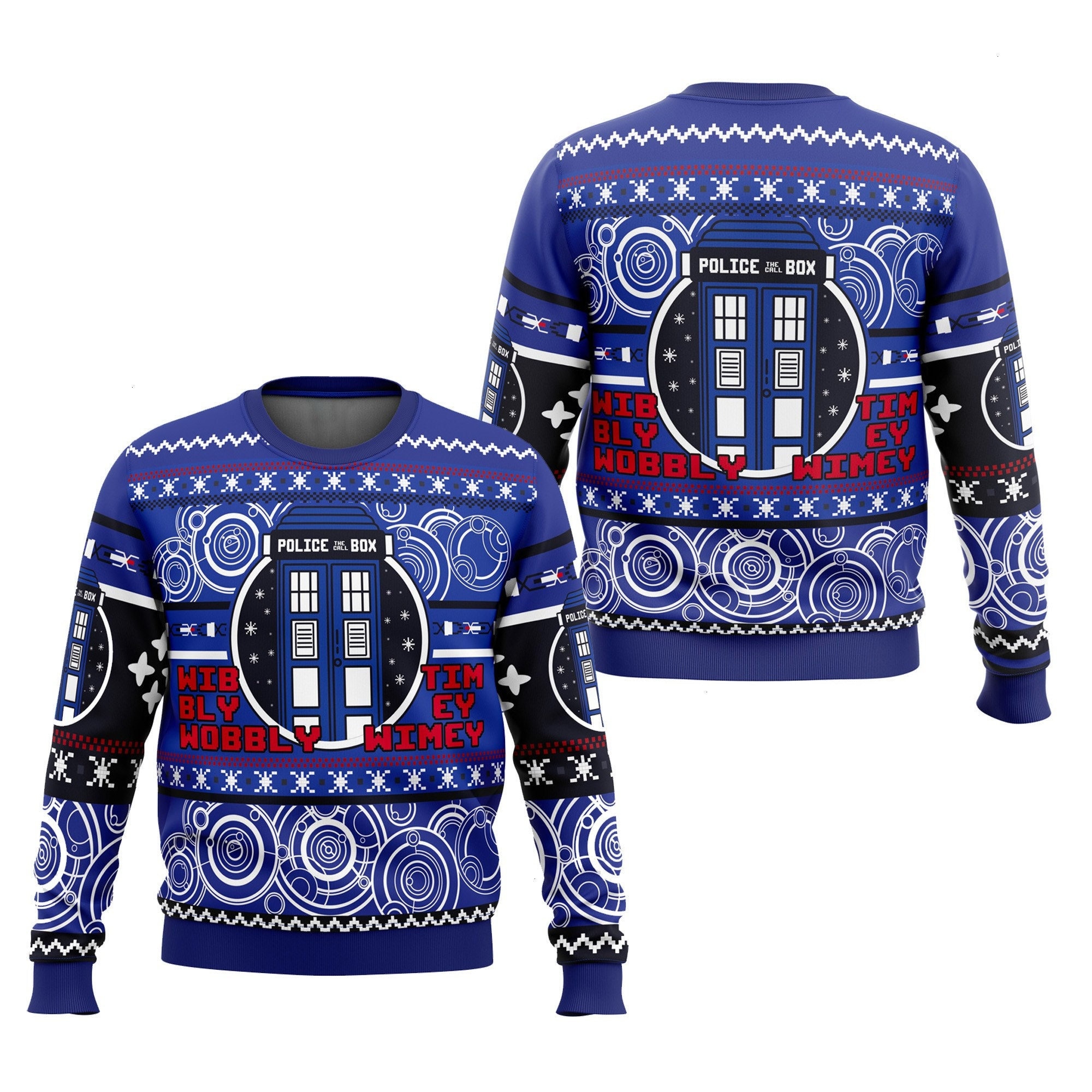 Discover Wibbly Wobbly Timey Wimey Stuff Doctor Who Ugly Sweater Over Print 3D,Gift For Doctor Who Fans Merry Christmas Ugly Sweater,Christmas Gifts