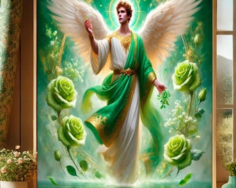 Archangel Raphael Art Print, St Raphael Icon (Digital Download)