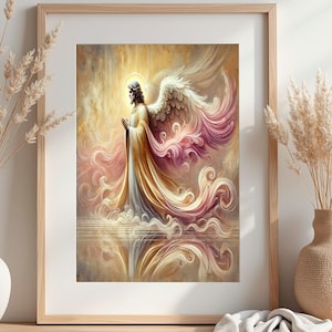 Metatron Angel DIGITAL DOWNLOAD Guardian Angel Metatron, Metatron Icon, The arch angel Metatron Oil Painting, Metatron Sacred Geometry Art