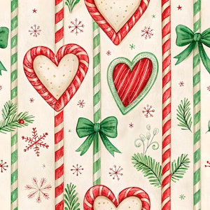 Christmas Candy Cane Stripes Seamless Pattern (PNG, JPG)