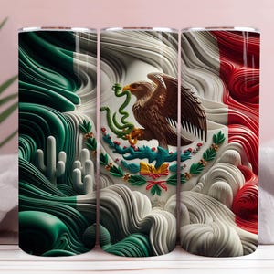 Mexican flag Eagle PNG Mexico tumbler Wrap Sublimation seamless Design, Patriotic Png Mexico Eagle Mexican Heritage Mexican Eagle Design Png