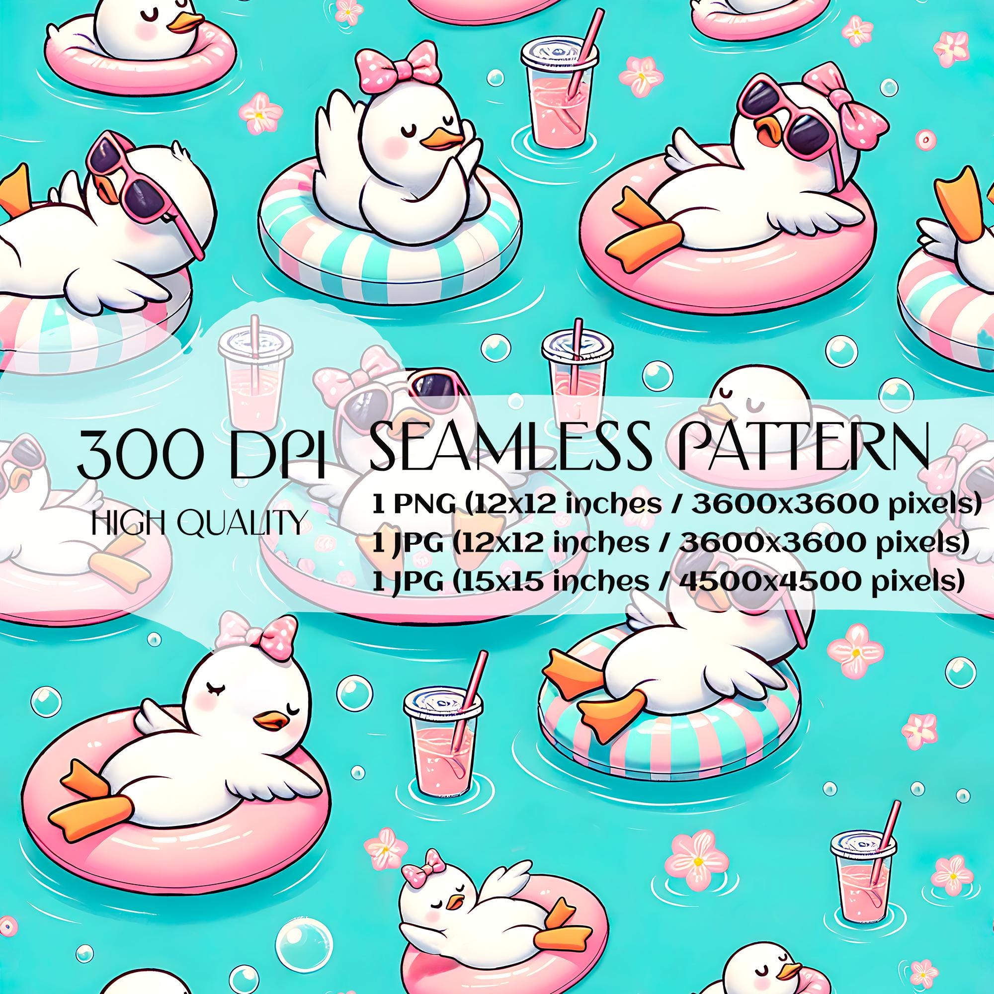 Patterned Floaties Summer Goose on Floaties Seamless Pattern (digital Download) - Etsy