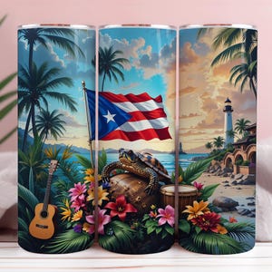 Puerto Rico Skinny Tumbler Wrap PNG, Puerto Rico Flag Tumbler Design, Boricua Digital Download, Soy Boricua Tumbler Wrap, PR Sublimation PNG