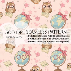 Back to School Pink Coquette Seamless Pattern jpg png digital paper Pack back to school Seamless Pattern Teacher School Backgrounds Patterns