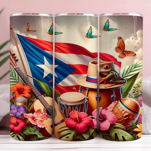 Puerto Rico Isla del Encanto Digital Design for Tumbler Wraps Mouse Pads Cute Coqui Frog T-Shirts Puerto Rican Soy Boricua Instant Download