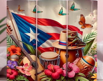 Puerto Rico Coqui Frog Tumbler Wrap Design (Digital Download)
