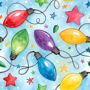 christmas lights seamless for boys kids watercolor holiday pattern christmas star repeat design colorful xmas pattern repeat print digital