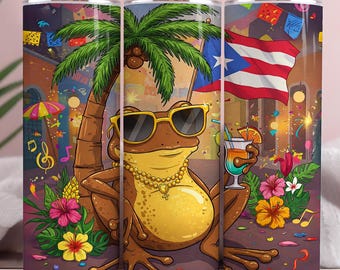 Puerto Rico Flag Tumbler Wrap, 20oz Boricua Design (PNG)