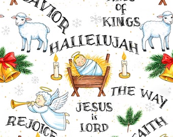 Nativity seamless pattern Baby Jesus nativity digital paper for fabric printing Holy Night Nativity Scene Starry Night