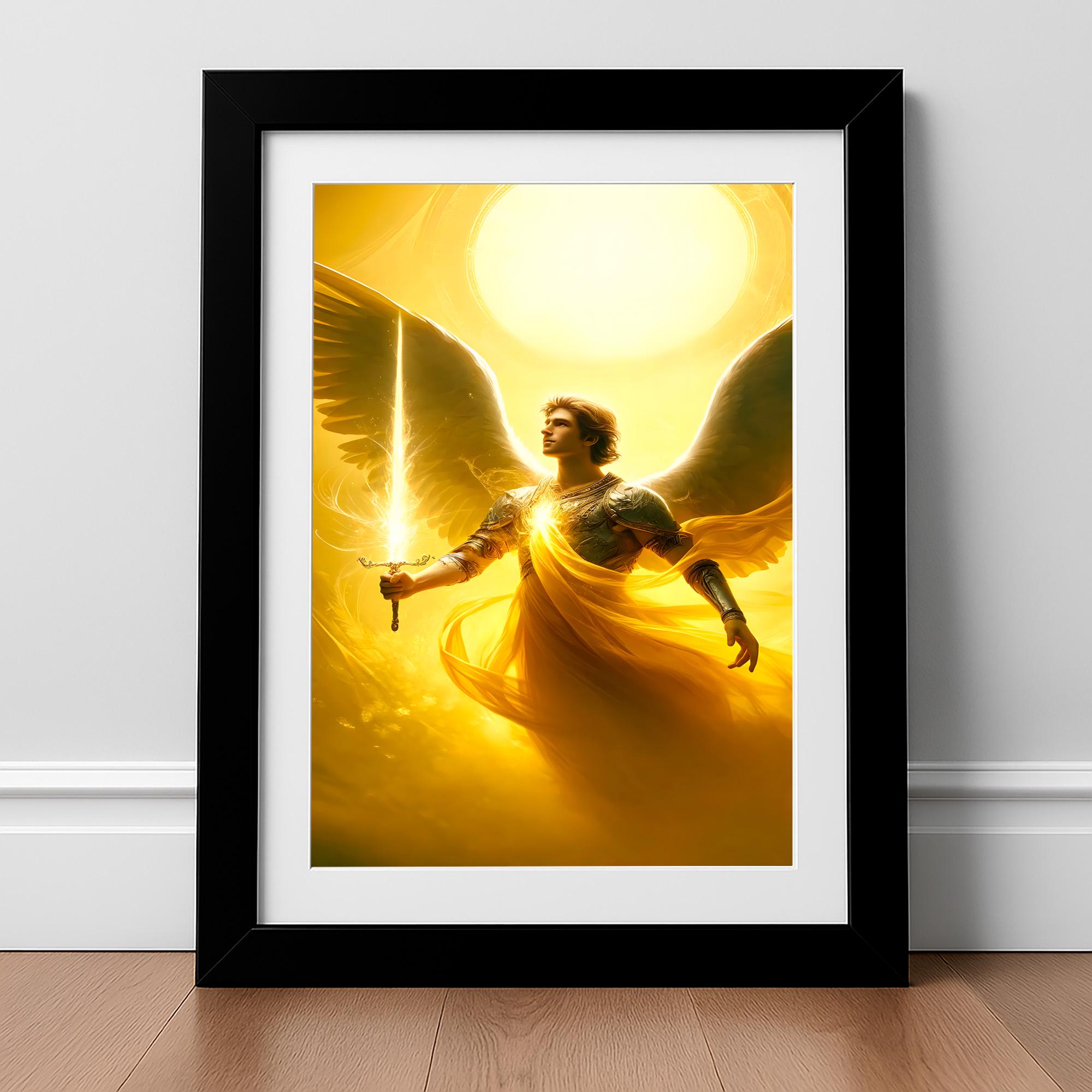 Archangel Jophiel Golden Aura Art, Spiritual Home Decor (digital