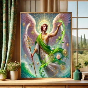 Archangel raphael, Saint raphael, Angel raphael, St raphael, St raphael icon DIGITAL DOWNLOAD, Archangel Protection, Angel Protection Art