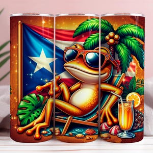 Puerto Rico Tumbler Wrap Gold Glitter PNG Puerto Rico Flag Tumbler Design Boricua Digital Download Soy Boricua Tumbler Wrap Sublimation PNG
