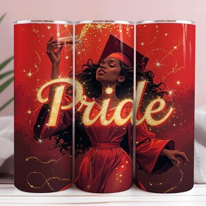 Black Girl Graduation Tumbler Wrap 20oz Skinny Tumbler Seamless Straight Taper Sublimation Design Templates Black Woman Graduation Gift png