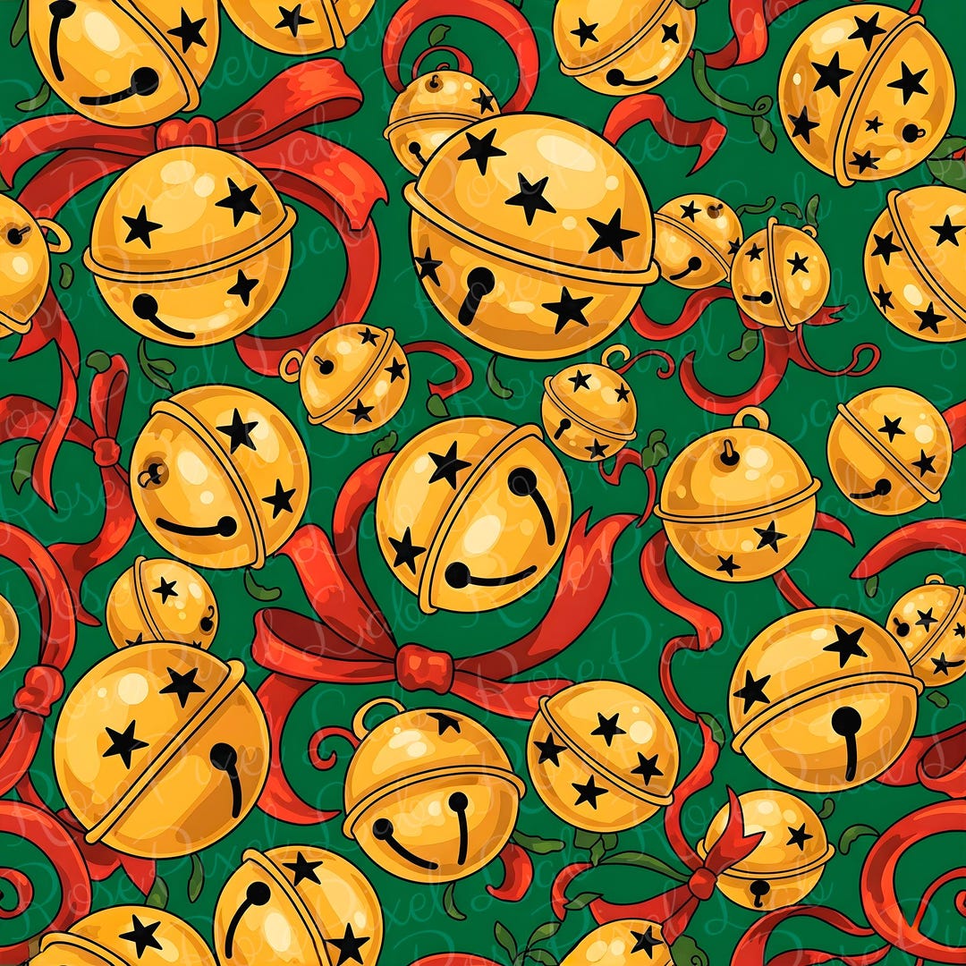 Vintage Christmas Jingle Bells Seamless Pattern (digital Paper) - Etsy