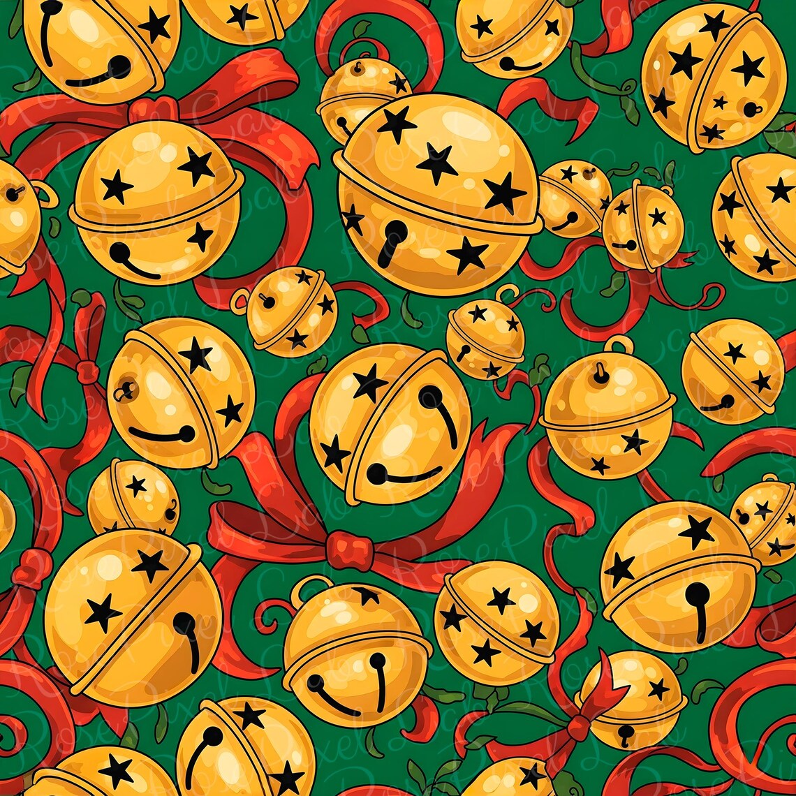 Paper Bell Pattern Vintage Christmas Jingle Bells Seamless Pattern (digital Paper) - Etsy