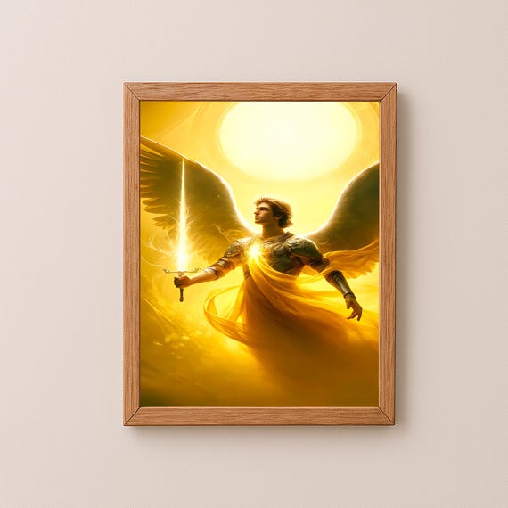 大天使ジョフィエルの黄金のオーラアート、スピリチュアルなホーム