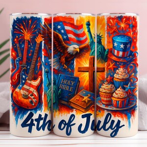 4. Juli Brushstoke Png, 20 Unzen Skinny Tumbler Sublimationsdesign, 4. Juli Tumbler Wrap, Vaterländische Tumbler PNG Digitale Datei