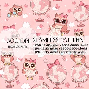 Back to School Pink Coquette Seamless Pattern jpg png digital paper Pack back to school Seamless Pattern Teacher School Backgrounds Patterns