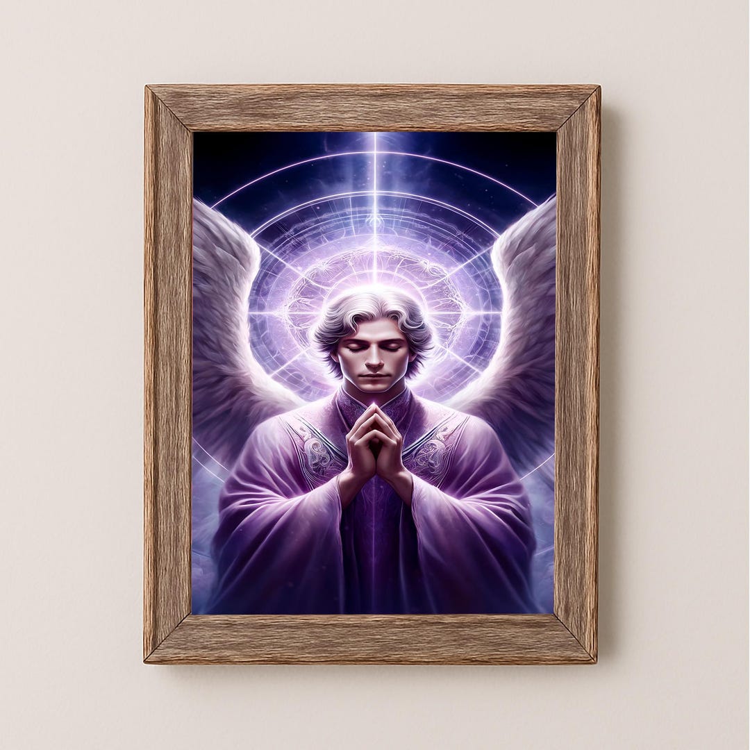 Archangel Zadkiel Art Print, Christian Spiritual Decor (digital