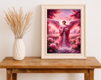 大天使チャミュエルのアートプリント、スピリチュアルな天使の装飾