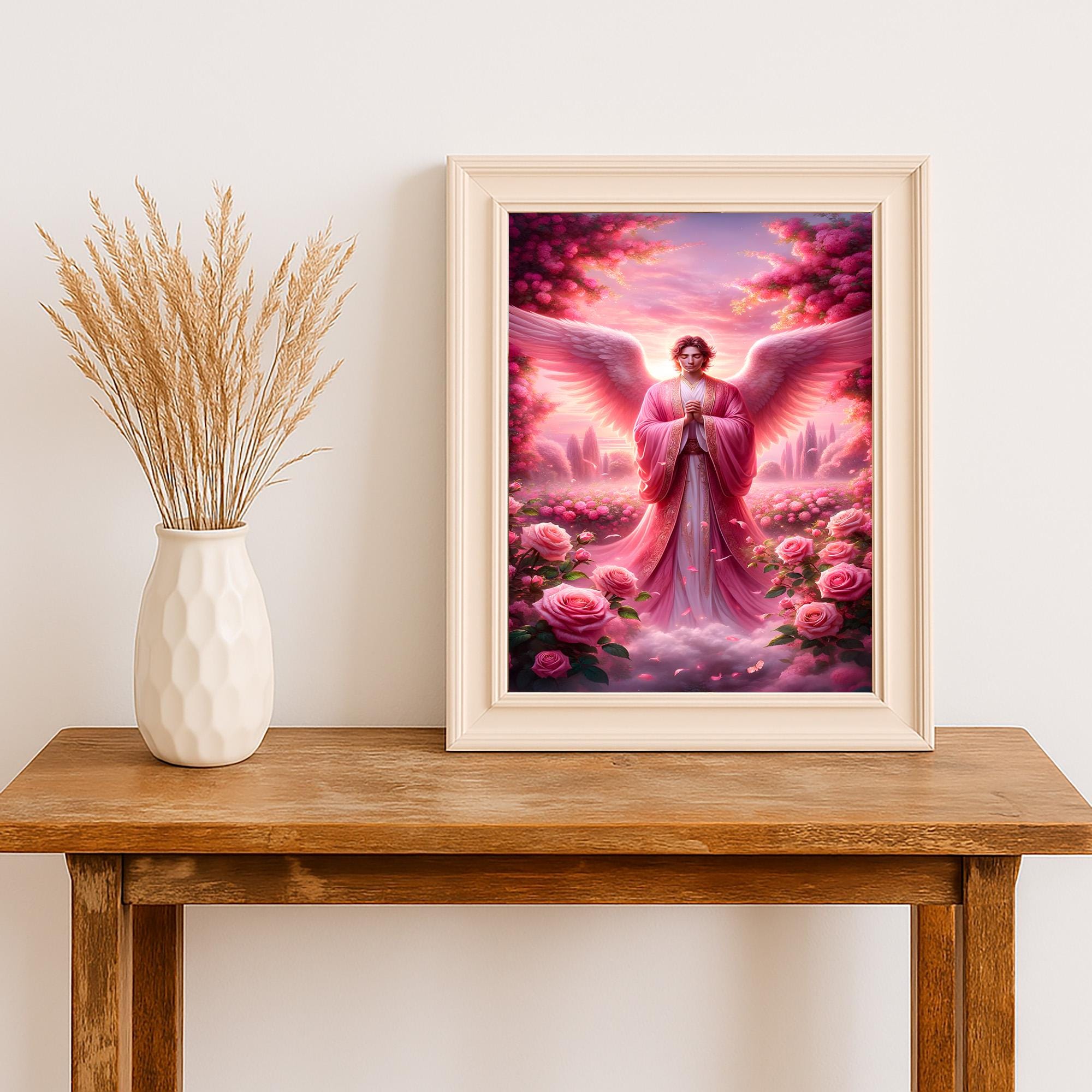 大天使チャミュエルのアートプリント、スピリチュアルな天使の装飾