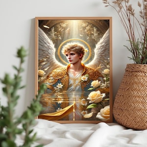 Archangel Gabriel Printable, DIGITAL DOWNLOAD, st gabriel, st. gabriel icon, Gabriel Archangel Printable Wall Decor, Angel Gabriel Wall Art
