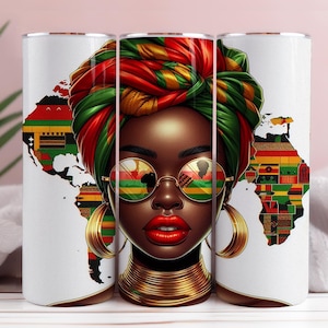 20 Unzen 20 Unzen Tumbler Wrap Tumbler Wrap Afro Frau 1865 vibes Schwarz Geschichte Monat png 20oz Download