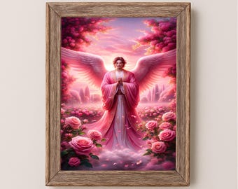 大天使チャミュエルのアートプリント、スピリチュアルな天使の装飾