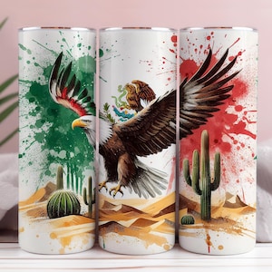 Mexican flag Eagle PNG Mexico tumbler Wrap Sublimation seamless Design, Patriotic Mexico Eagle Mexican Heritage PNG Straight wrap download