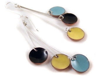 Polymer Clay Earrings pearl Disco lemonade