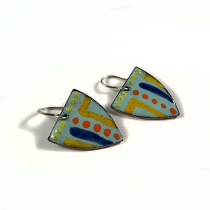 stay strong, stay safe / shield enamel earrings 01 robin&#39;s egg blue